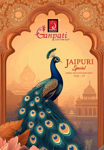 Jaipuri Special Vol 15 Ganpati Cotton Pant Style Suits Wholesaler India