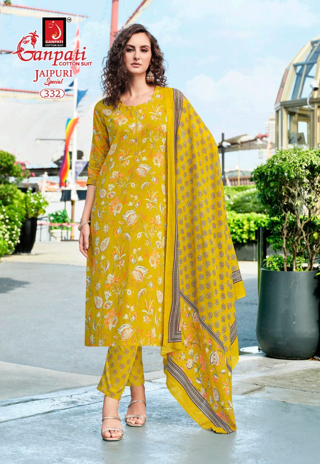 Jaipuri Special Vol 16 Ganpati Cotton Pant Style Suits Exporter Gujarat