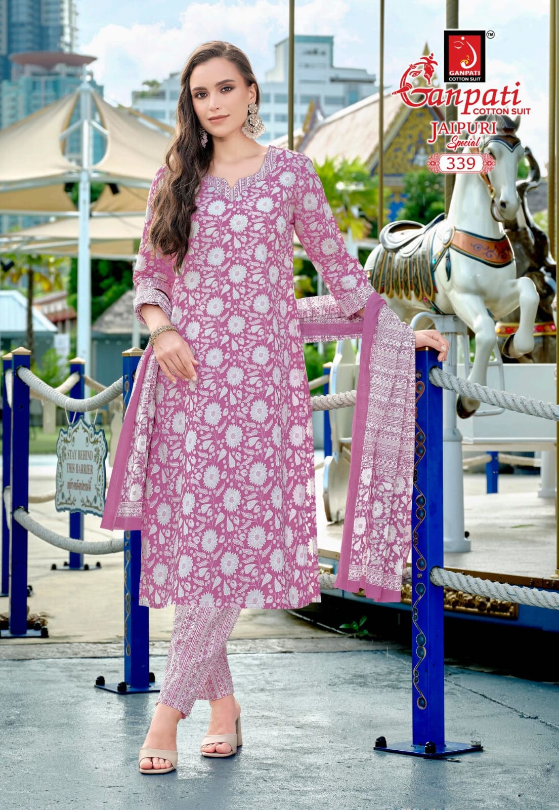 Jaipuri Special Vol 16 Ganpati Cotton Pant Style Suits Exporter Gujarat