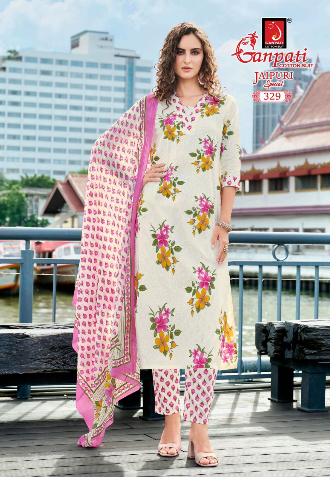 Jaipuri Special Vol 16 Ganpati Cotton Pant Style Suits Exporter Gujarat