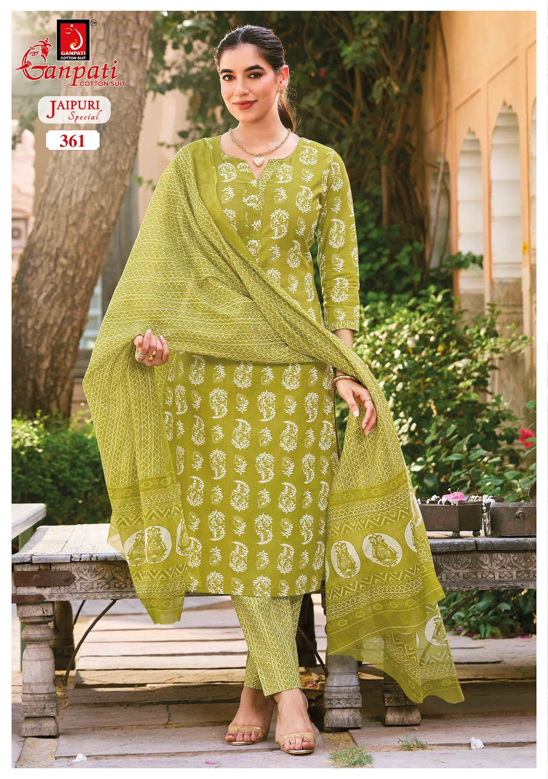 Jaipuri Special Vol 18 Ganpati Cotton Dress Material Supplier India