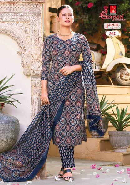 Jaipuri Special Vol 18 Ganpati Cotton Dress Material Supplier India