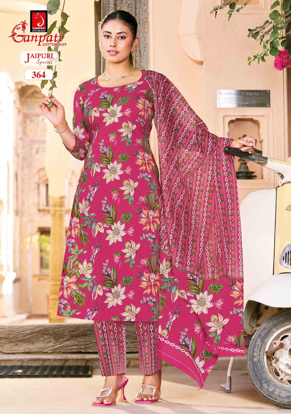 Jaipuri Special Vol 18 Ganpati Cotton Dress Material Supplier India