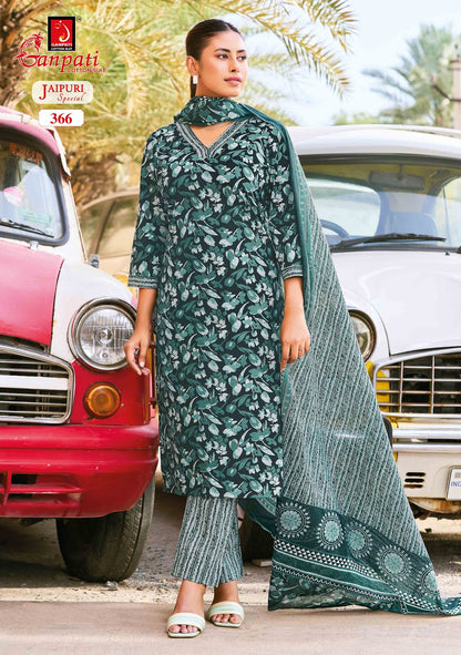 Jaipuri Special Vol 18 Ganpati Cotton Dress Material Supplier India