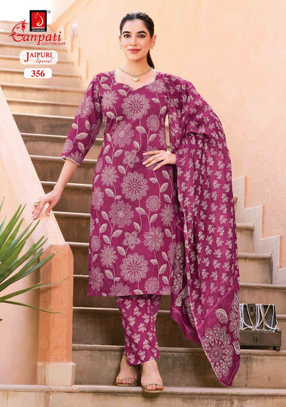 Jaipuri Special Vol 18 Ganpati Cotton Dress Material Supplier India