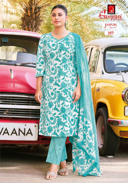 Jaipuri Special Vol 18 Ganpati Cotton Dress Material Supplier India