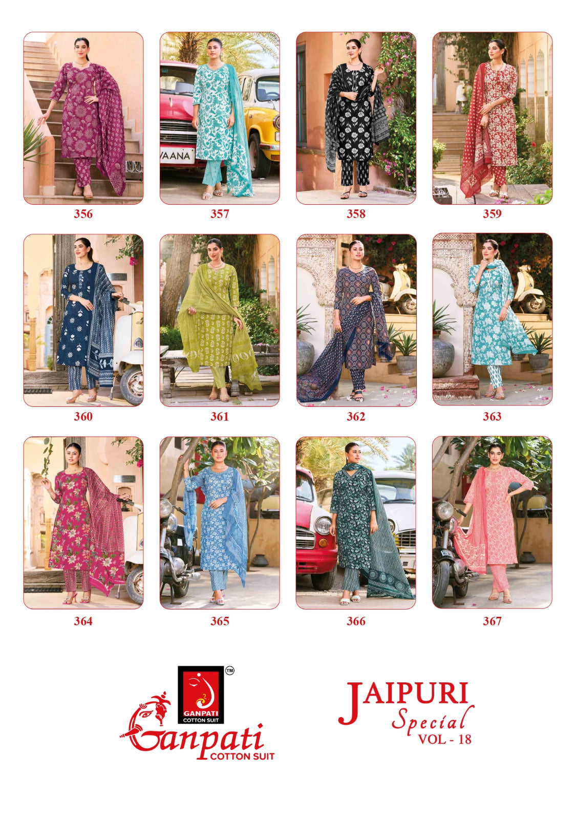 Jaipuri Special Vol 18 Ganpati Readymade Cotton Pant Suits Exporter