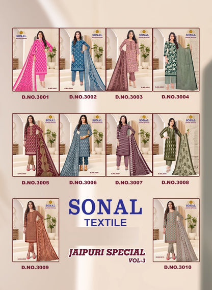 Jaipuri Special Vol 3 Sonal Textile Cotton Dress Material Wholesaler India