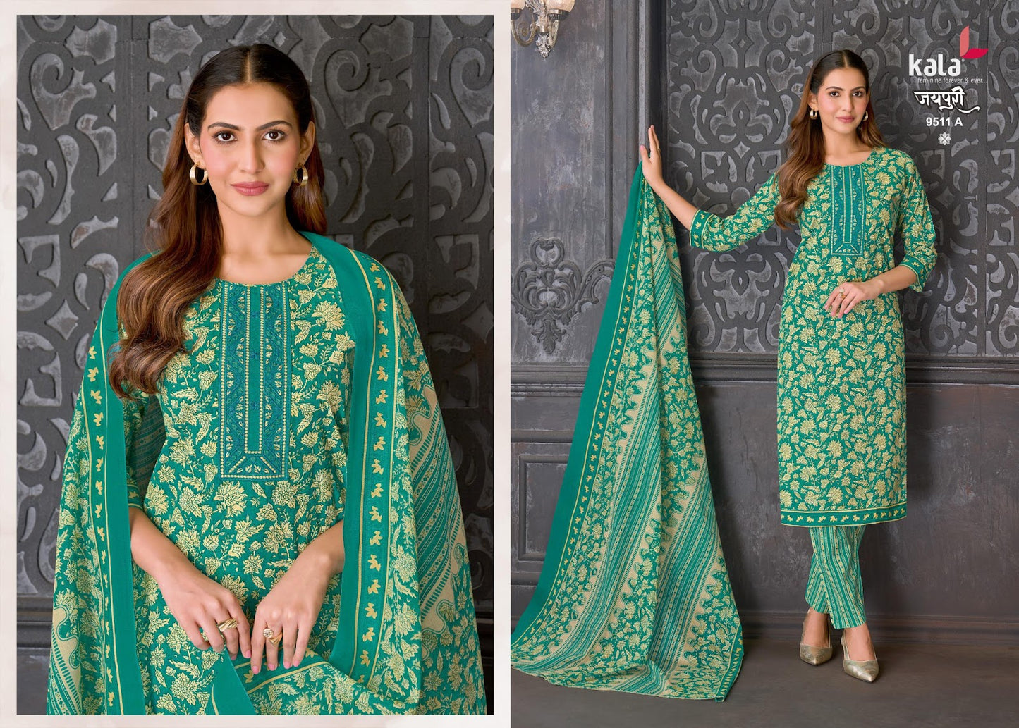 Jaipuri Vol 10 Kala Readymade Cotton Pant Suits Exporter India