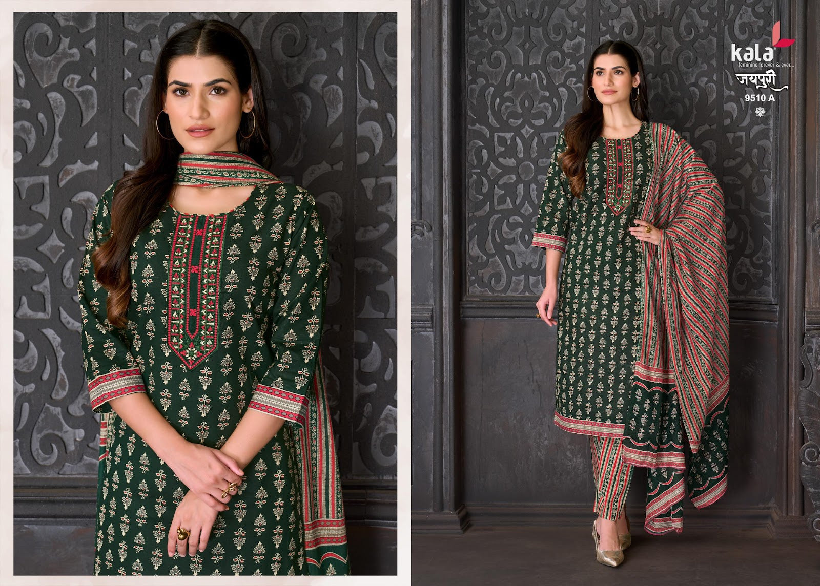 Jaipuri Vol 10 Kala Readymade Cotton Pant Suits Exporter India