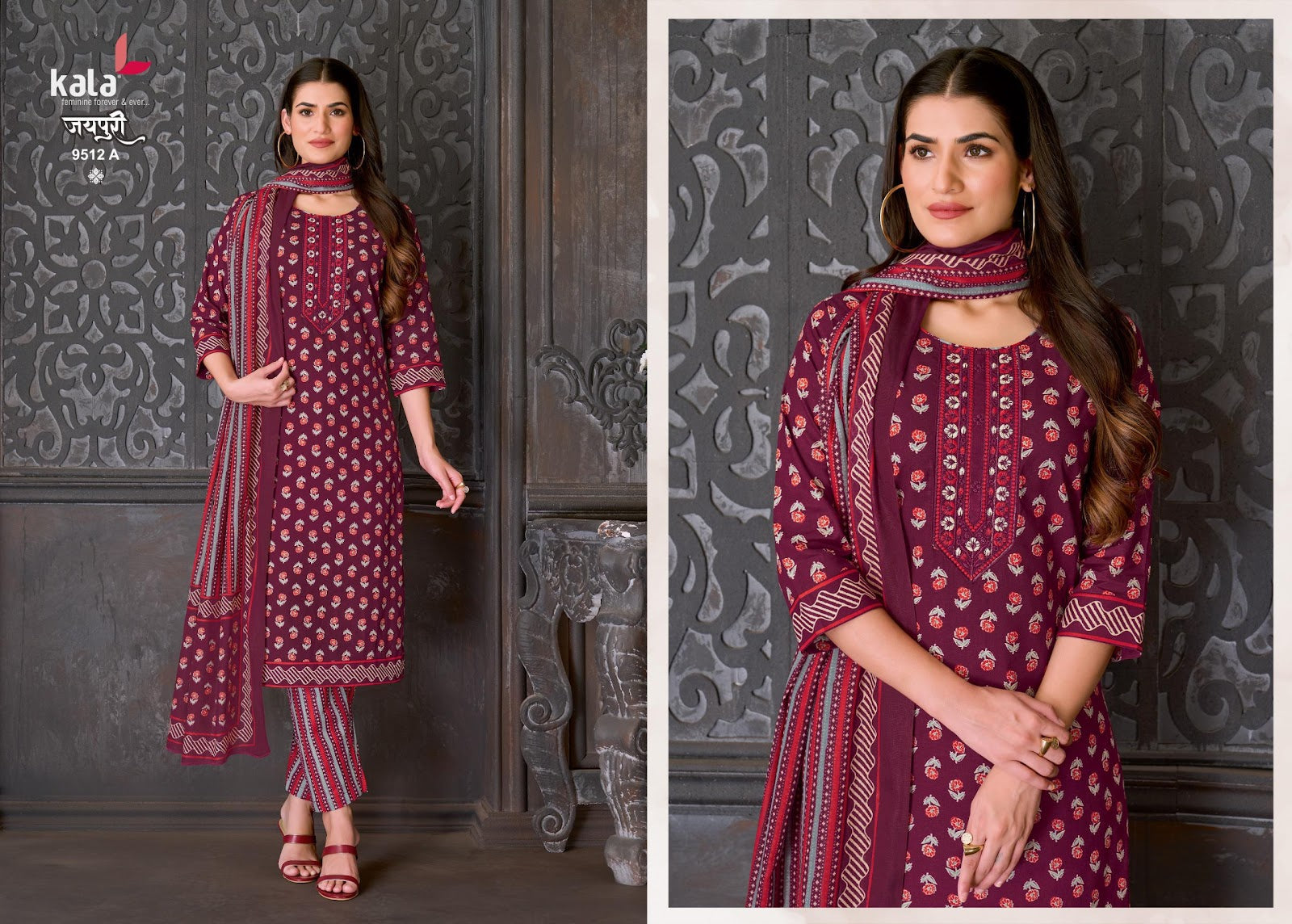 Jaipuri Vol 10 Kala Readymade Cotton Pant Suits Exporter India