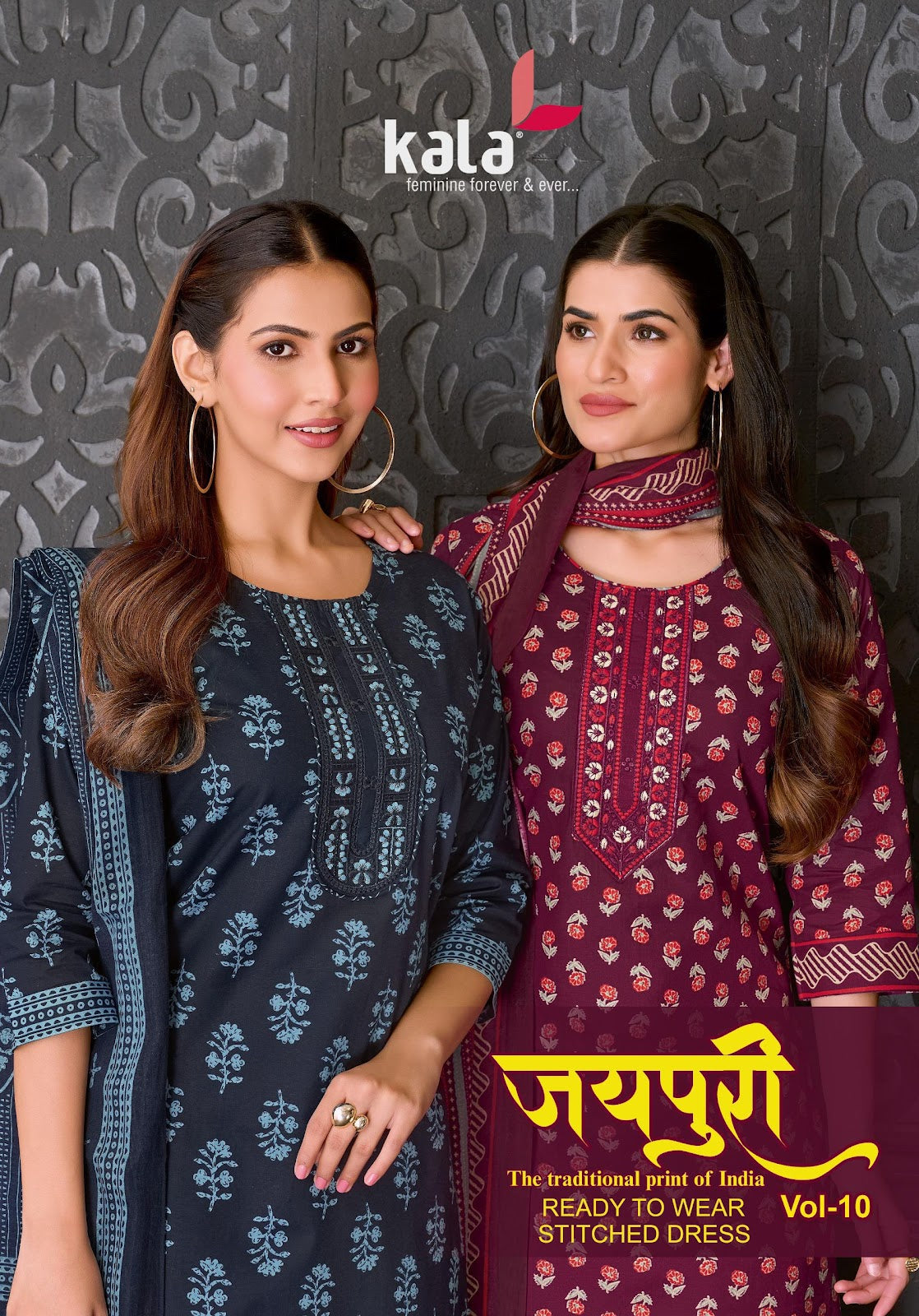 Jaipuri Vol 10 Kala Readymade Cotton Pant Suits Exporter India