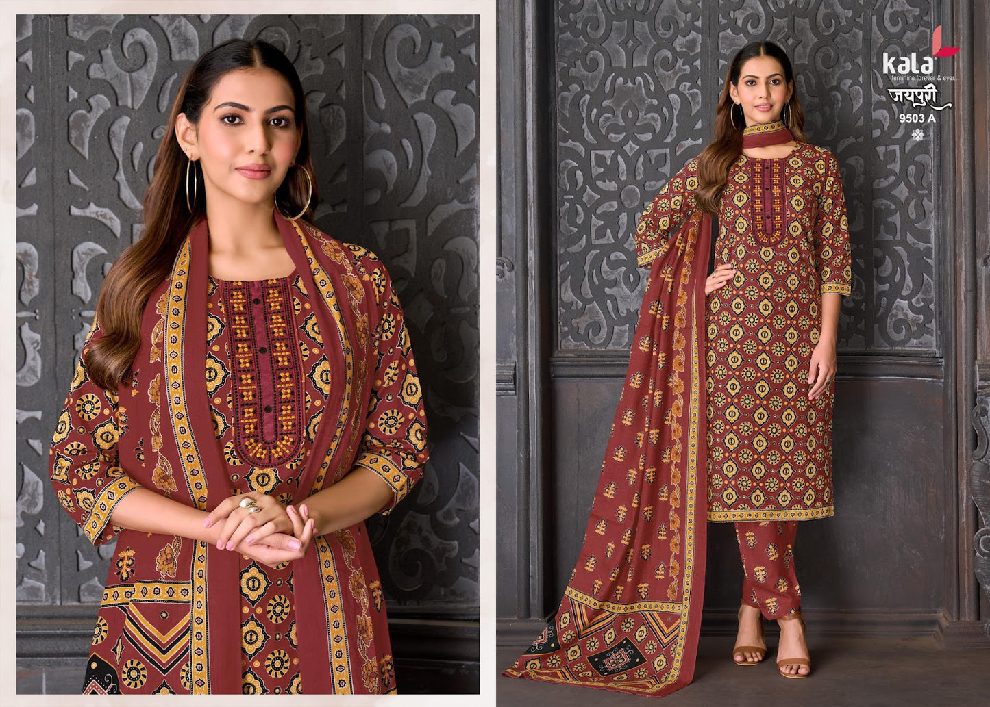 Jaipuri Vol 10 Kala Readymade Cotton Pant Suits Exporter India