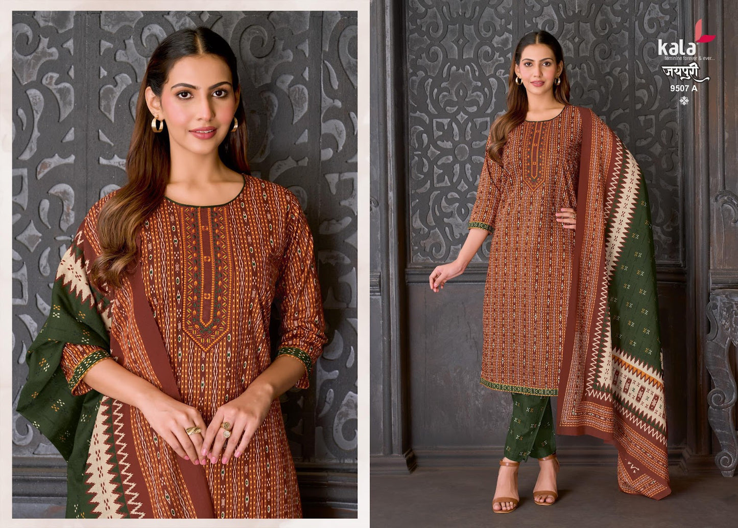 Jaipuri Vol 10 Kala Readymade Cotton Pant Suits Exporter India
