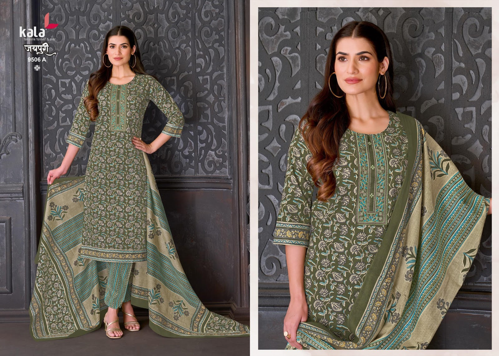 Jaipuri Vol 10 Kala Readymade Cotton Pant Suits Exporter India