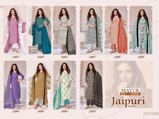 Jaipuri Vol 10 Mayur Creation Cotton Dress Material Exporter India