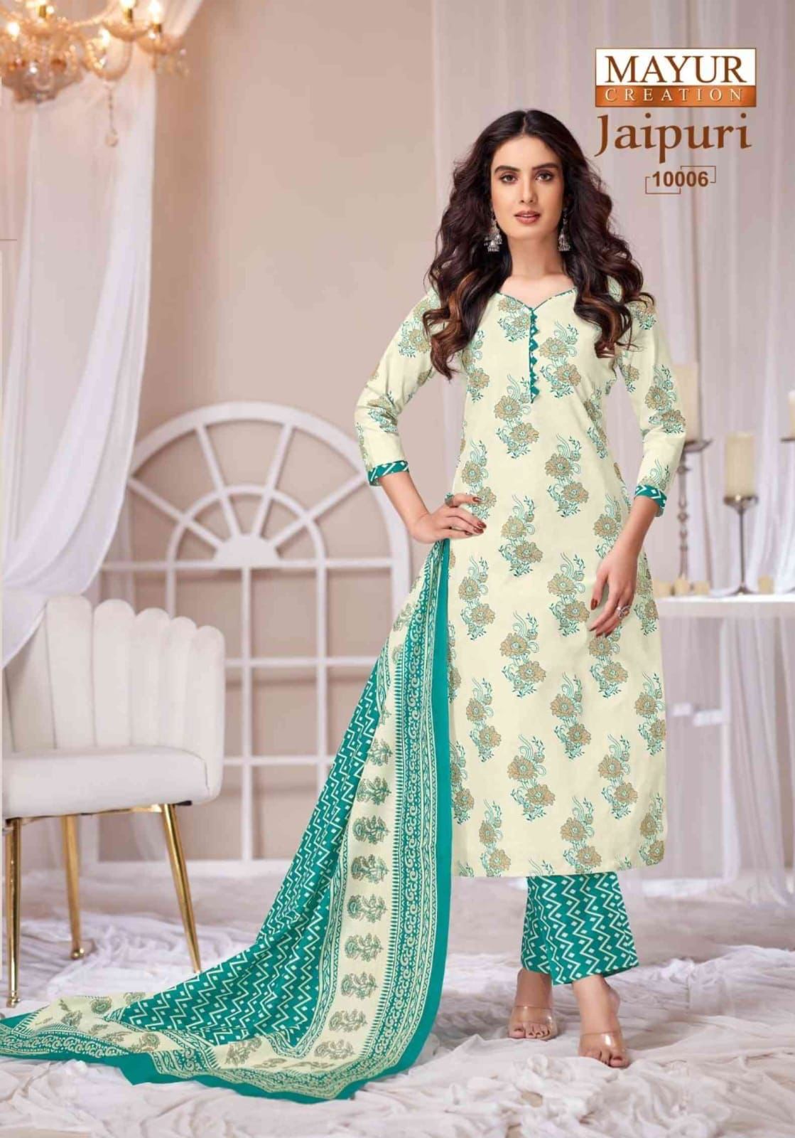 Jaipuri Vol 10 Mayur Creation Cotton Dress Material Exporter India