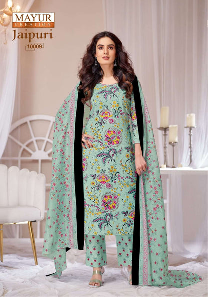 Jaipuri Vol 10 Mayur Creation Readymade Cotton Pant Suits Wholesaler Ahmedabad