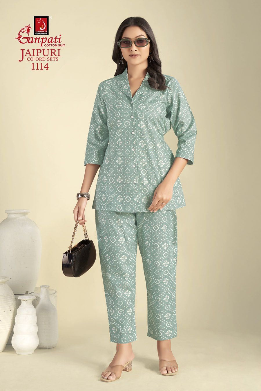 Jaipuri Vol 11 Ganpati Cotton Co Ord Set Wholesaler Ahmedabad