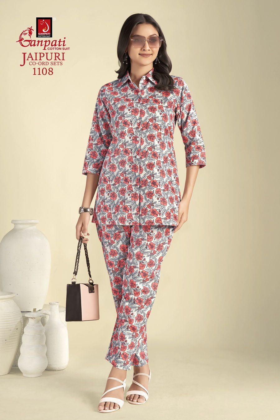Jaipuri Vol 11 Ganpati Cotton Co Ord Set Wholesaler Ahmedabad