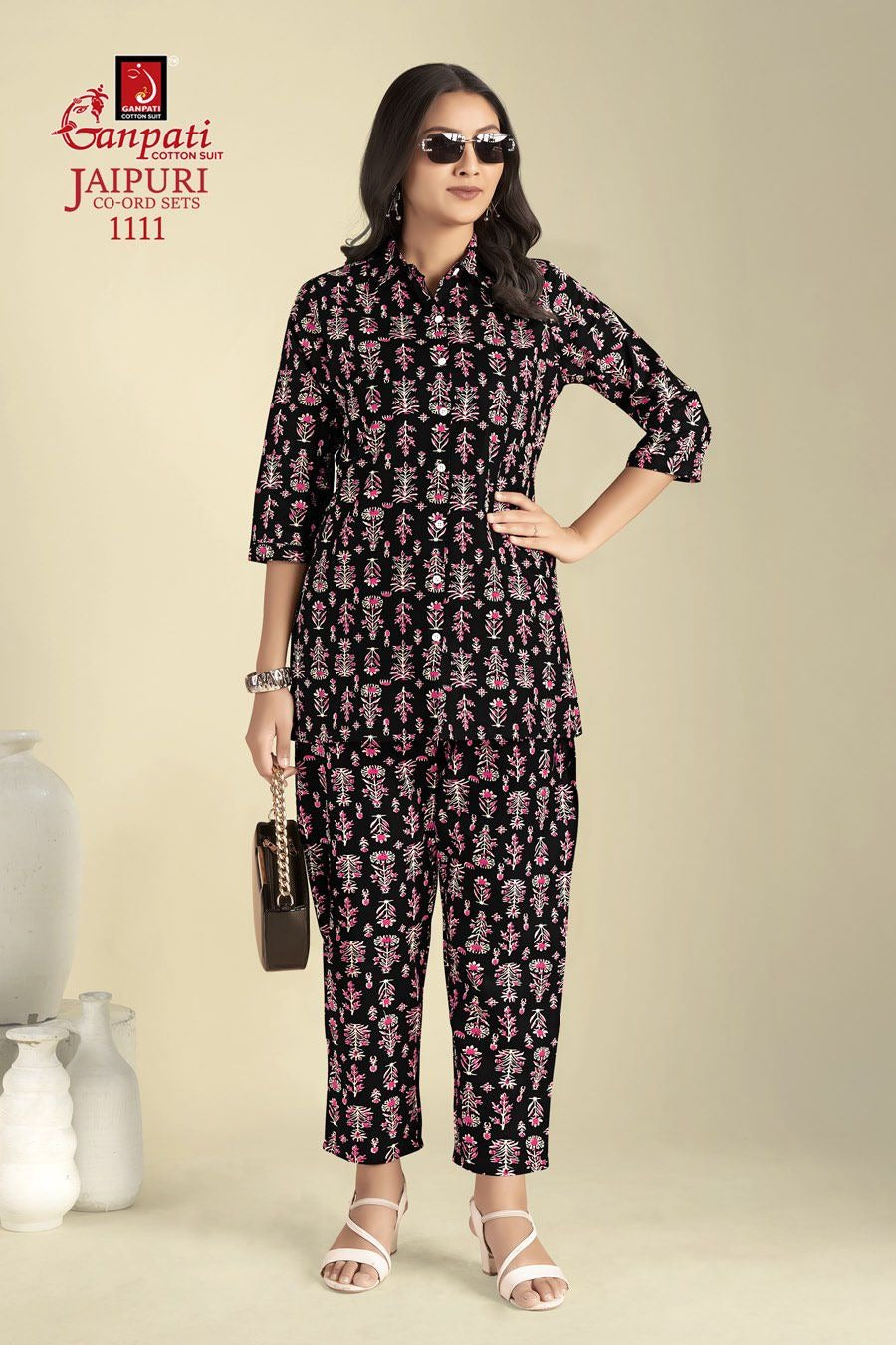 Jaipuri Vol 11 Ganpati Cotton Co Ord Set Wholesaler Ahmedabad