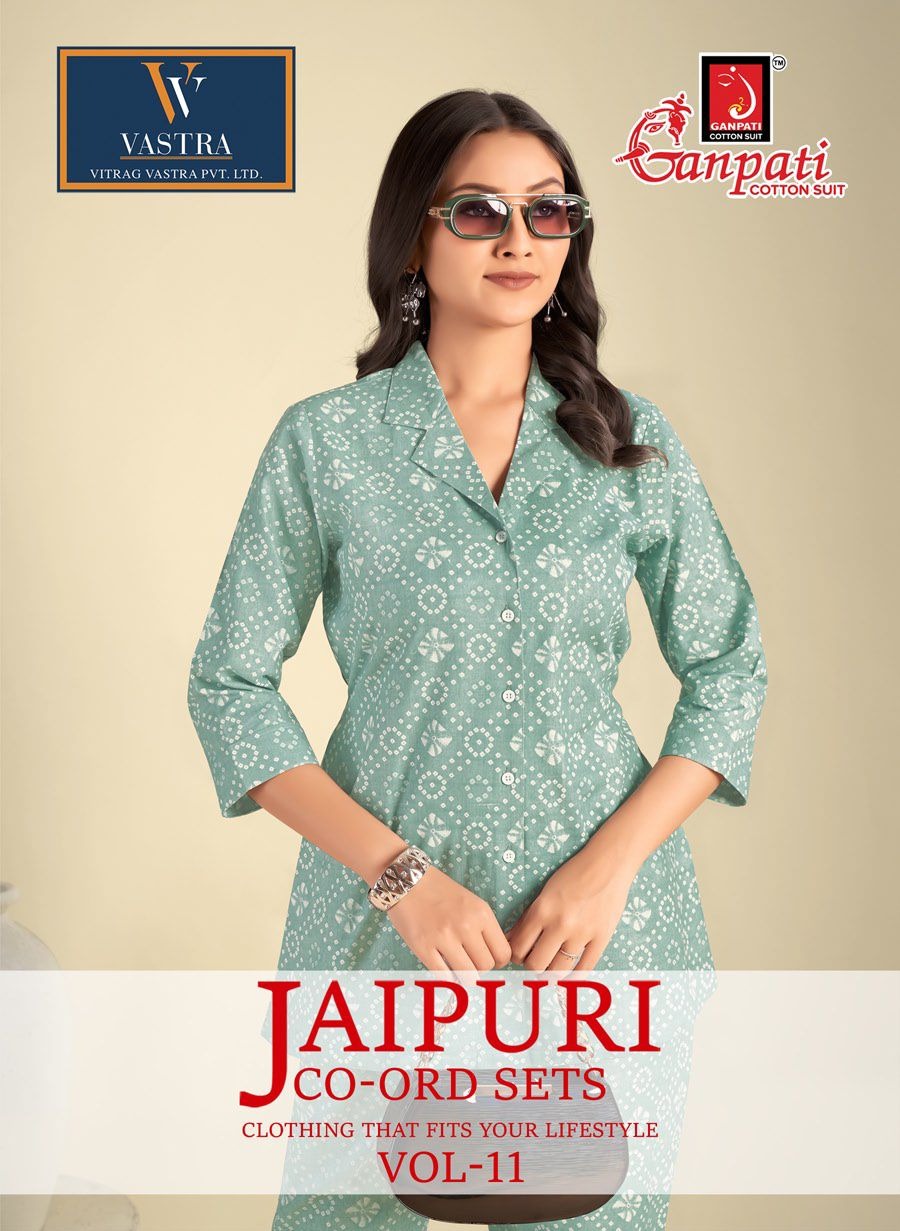 Jaipuri Vol 11 Ganpati Cotton Co Ord Set Wholesaler Ahmedabad