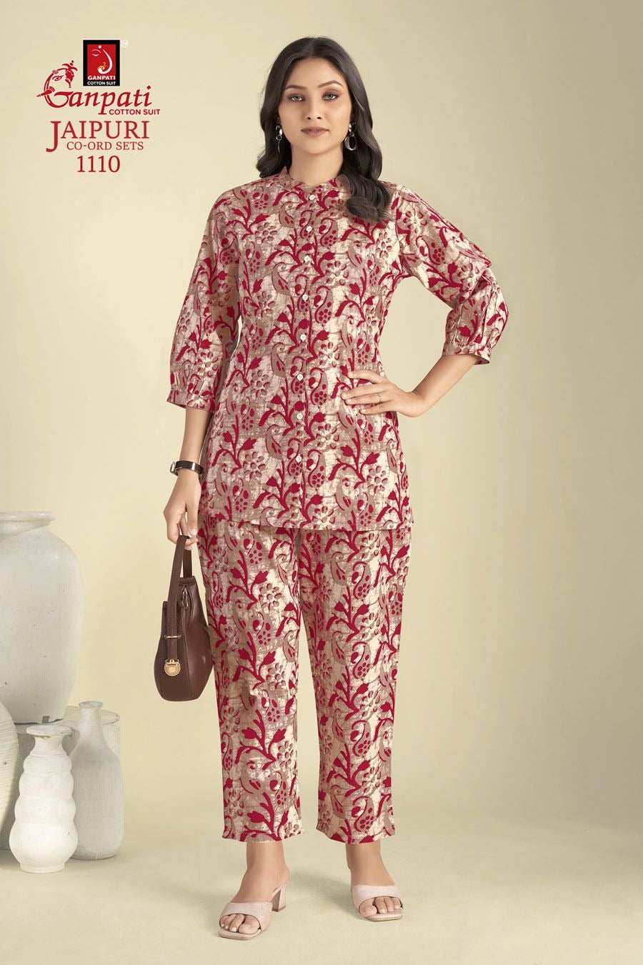 Jaipuri Vol 11 Ganpati Cotton Co Ord Set Wholesaler Ahmedabad