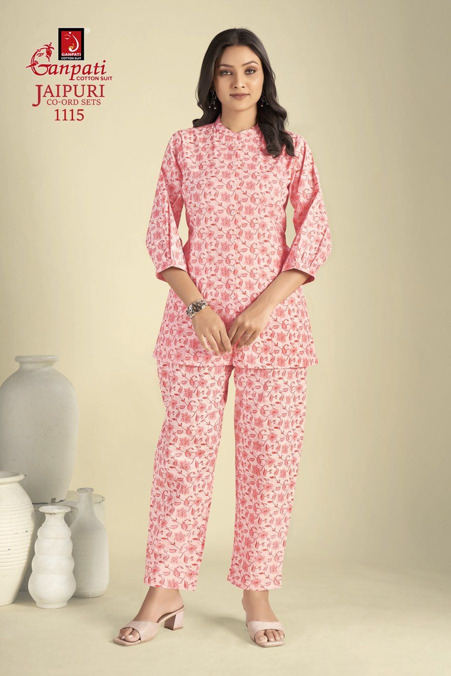 Jaipuri Vol 11 Ganpati Cotton Co Ord Set Wholesaler Ahmedabad