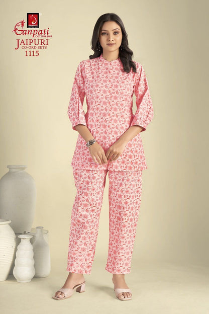 Jaipuri Vol 11 Ganpati Cotton Co Ord Set Wholesaler Ahmedabad