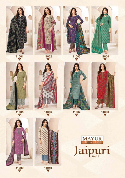 Jaipuri Vol 11 Mayur Creation Cotton Dress Material Supplier Gujarat