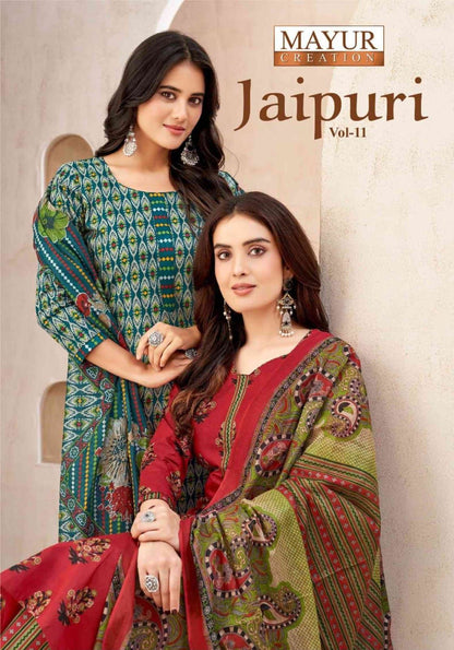 Jaipuri Vol 11 Mayur Creation Cotton Dress Material Supplier Gujarat