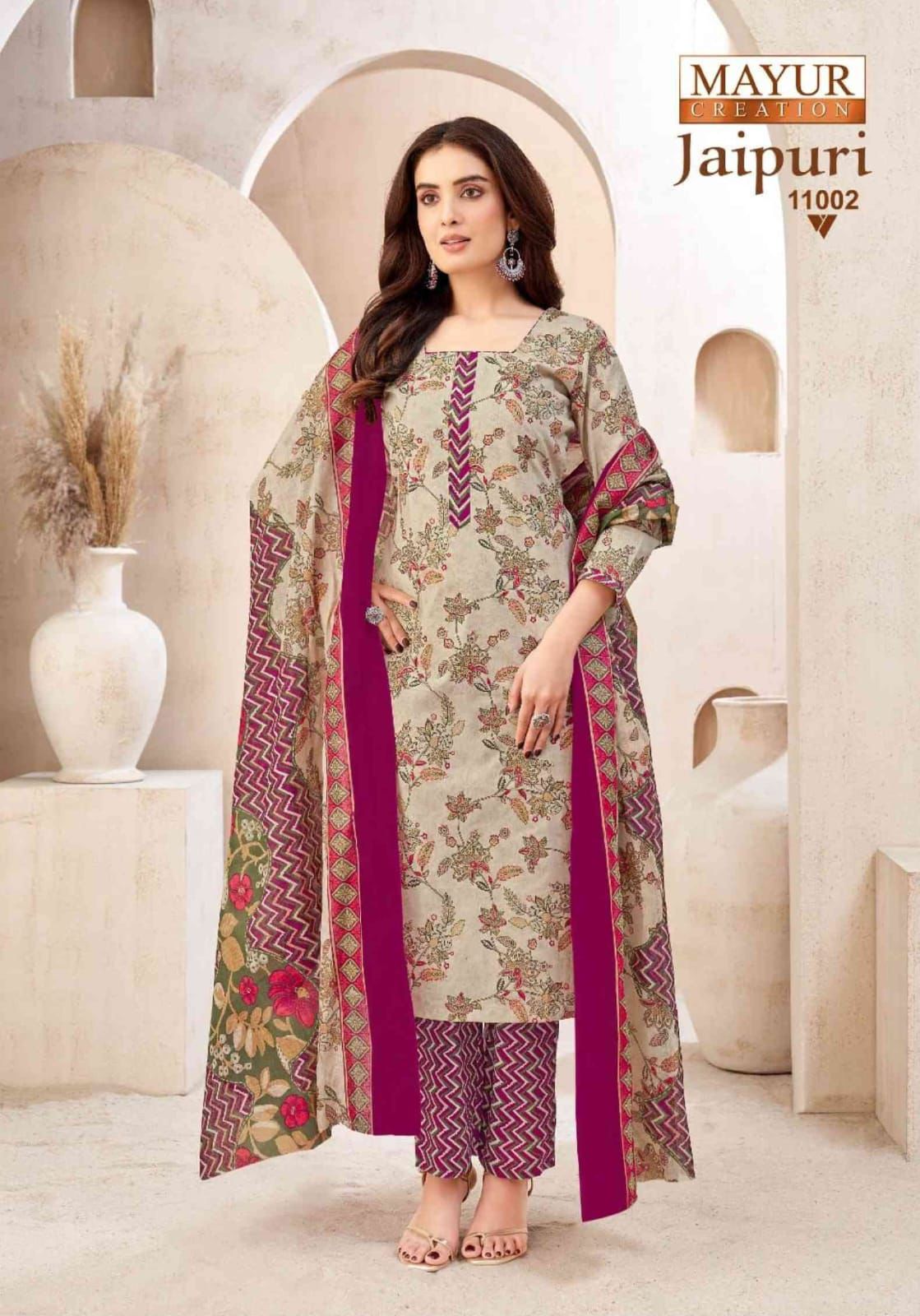 Jaipuri Vol 11 Mayur Creation Cotton Dress Material Supplier Gujarat
