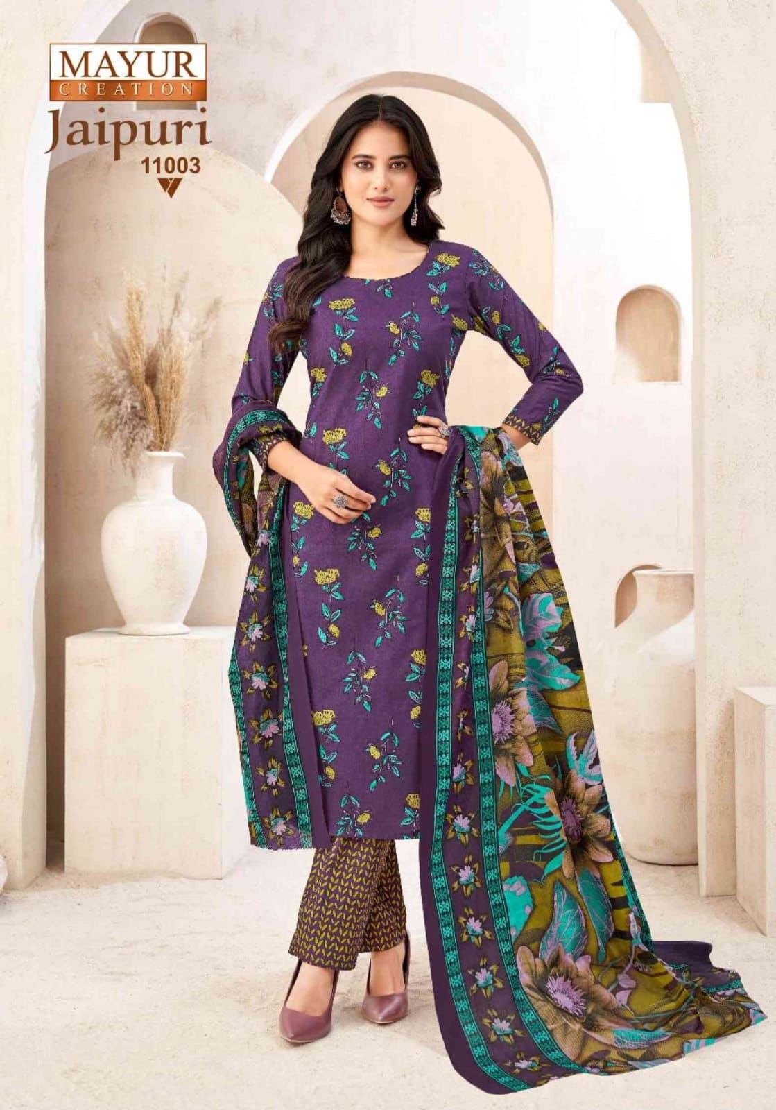Jaipuri Vol 11 Mayur Creation Cotton Dress Material Supplier Gujarat