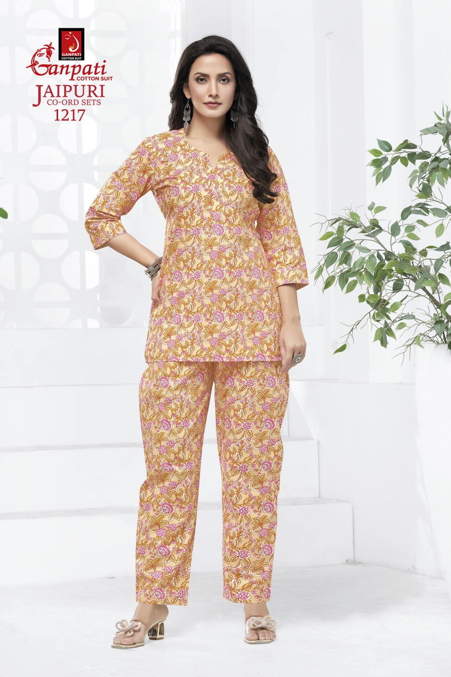 Jaipuri Vol 12 Ganpati Cotton Co Ord Set Wholesaler Gujarat