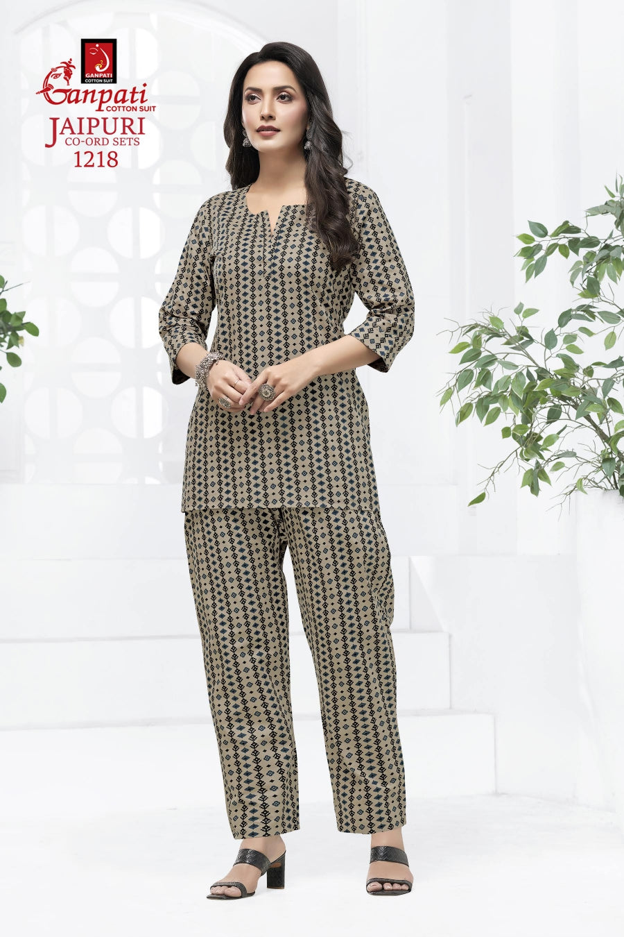 Jaipuri Vol 12 Ganpati Cotton Co Ord Set Wholesaler Gujarat