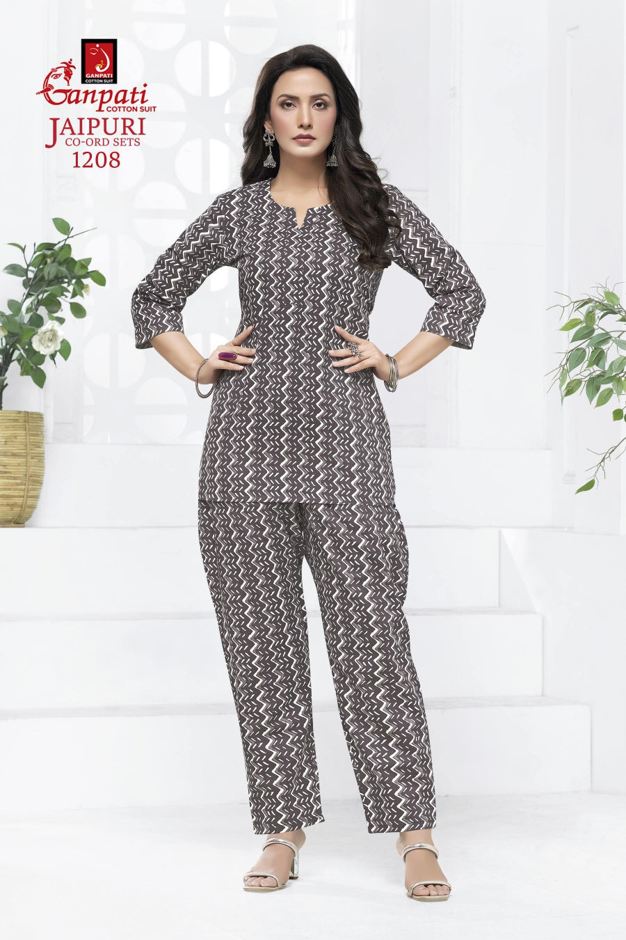 Jaipuri Vol 12 Ganpati Cotton Co Ord Set Wholesaler Gujarat