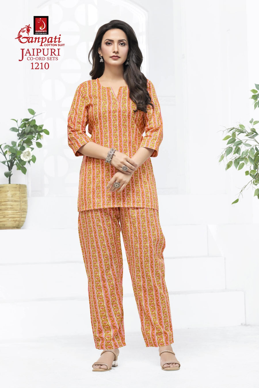 Jaipuri Vol 12 Ganpati Cotton Co Ord Set Wholesaler Gujarat