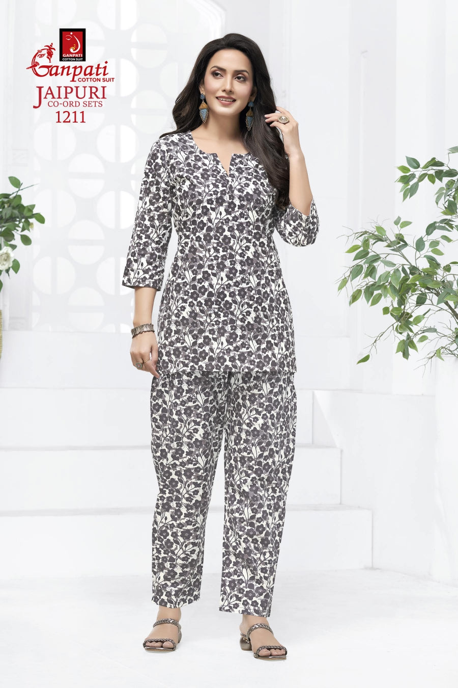 Jaipuri Vol 12 Ganpati Cotton Co Ord Set Wholesaler Gujarat