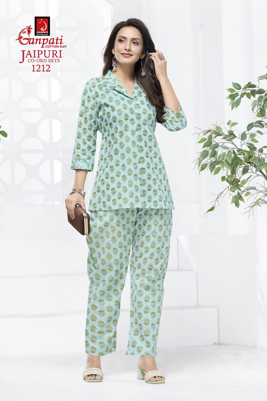 Jaipuri Vol 12 Ganpati Cotton Co Ord Set Wholesaler Gujarat