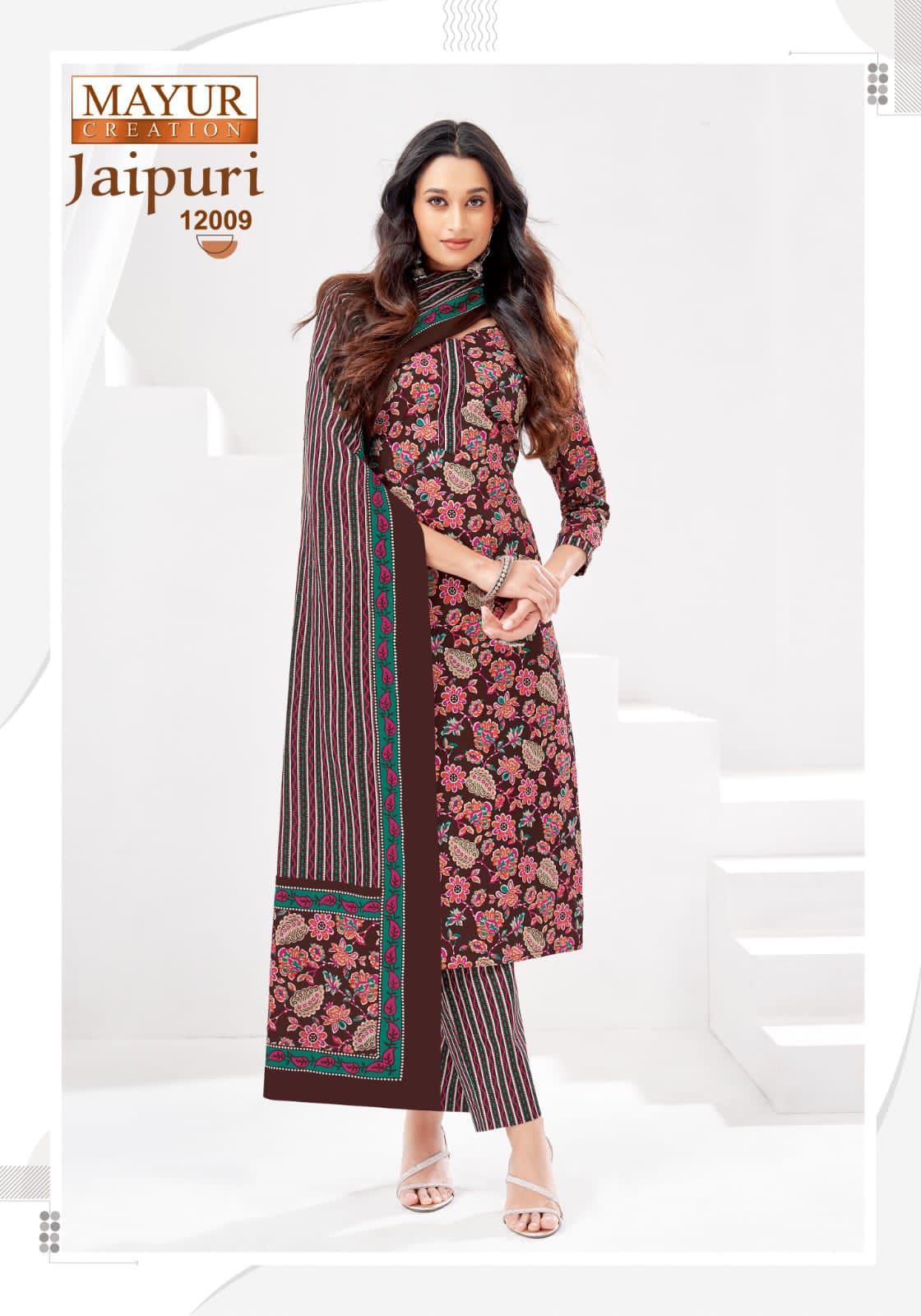 Jaipuri Vol 12 Mayur Creation Cotton Dress Material Manufacturer Gujarat