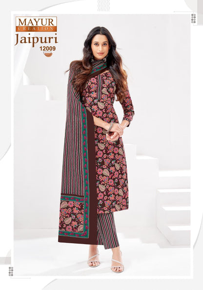 Jaipuri Vol 12 Mayur Creation Cotton Dress Material Manufacturer Gujarat