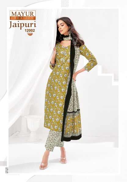 Jaipuri Vol 12 Mayur Creation Cotton Dress Material Manufacturer Gujarat