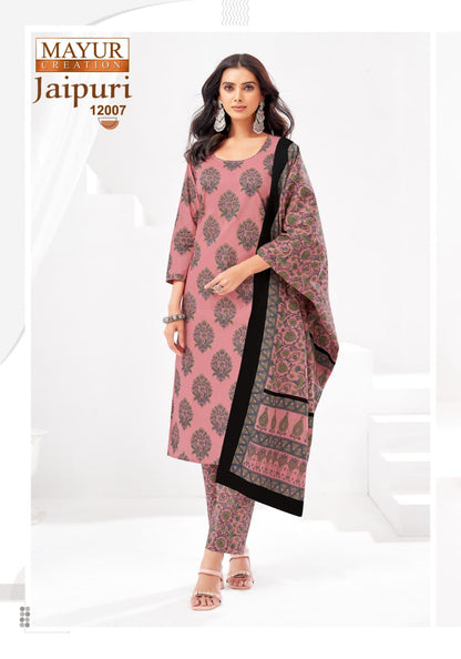 Jaipuri Vol 12 Mayur Creation Cotton Dress Material Manufacturer Gujarat