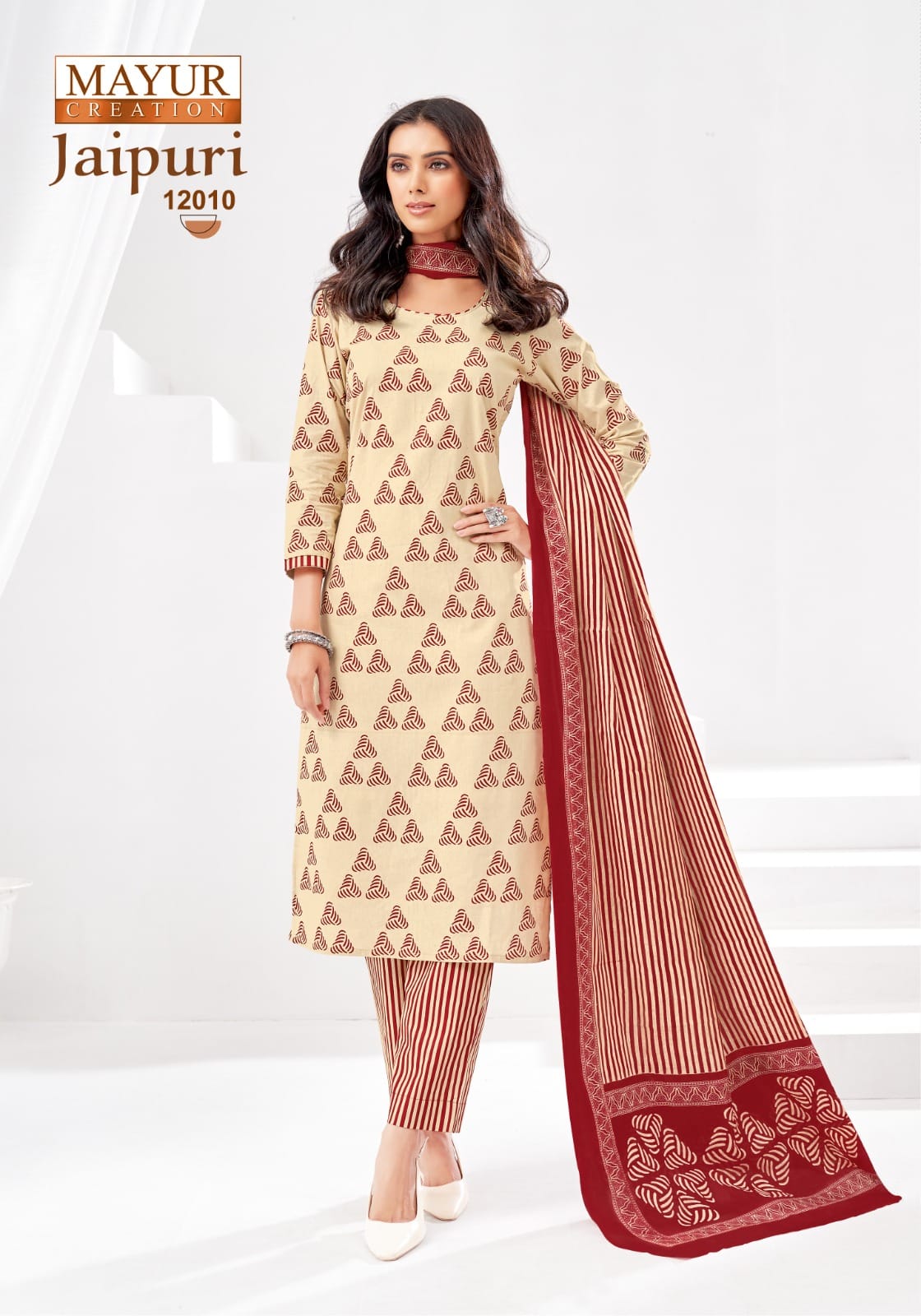 Jaipuri Vol 12 Mayur Creation Readymade Cotton Pant Suits Exporter Ahmedabad