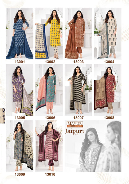 Jaipuri Vol 13 Mayur Creation Readymade Cotton Pant Suits Exporter Gujarat