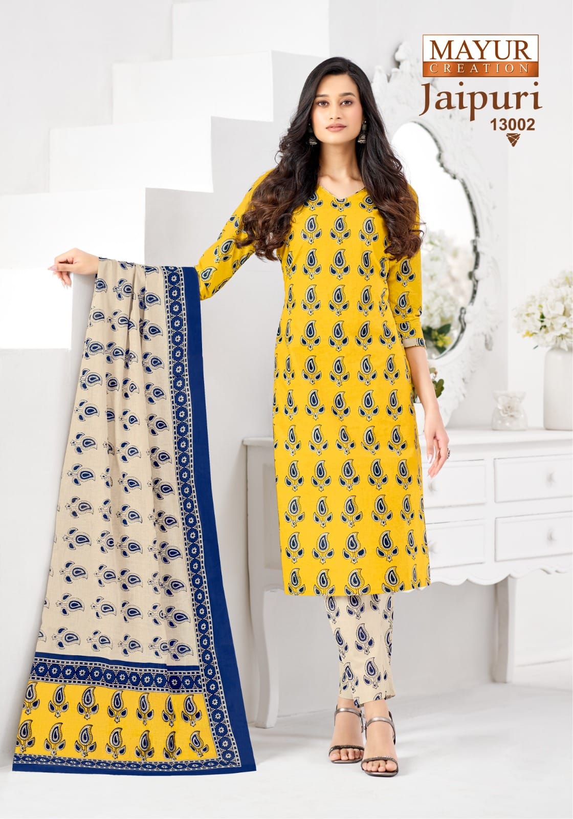 Jaipuri Vol 13 Mayur Creation Readymade Cotton Pant Suits Exporter Gujarat