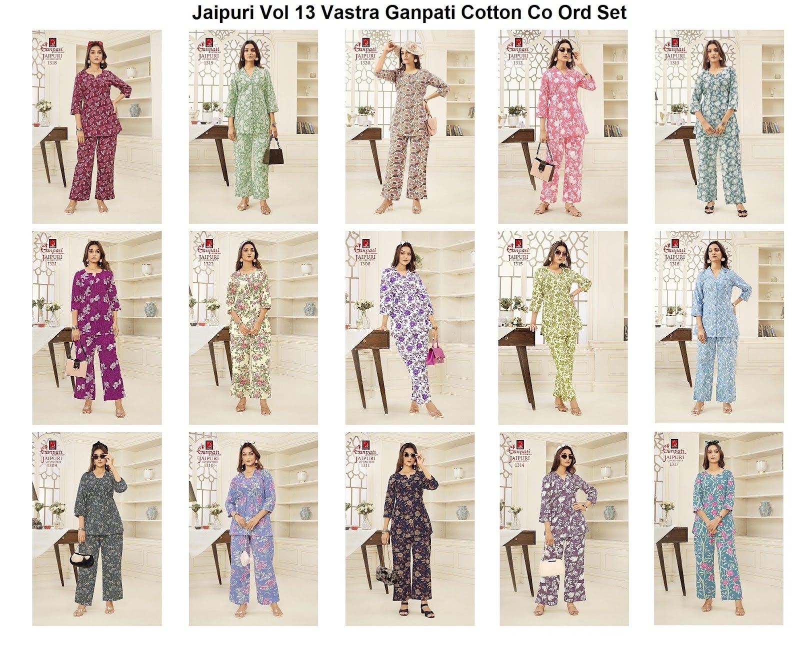 Jaipuri Vol 13 Vastra Ganpati Cotton Co Ord Set Wholesale Price