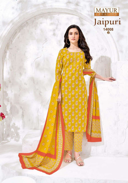 Jaipuri Vol 14 Mayur Creation Readymade Cotton Pant Suits Wholesale Price