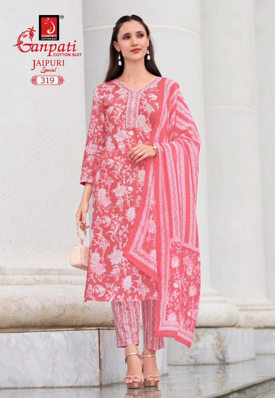 Jaipuri Vol 15 Ganpati Cotton Readymade Pant Style Suits Manufacturer Gujarat