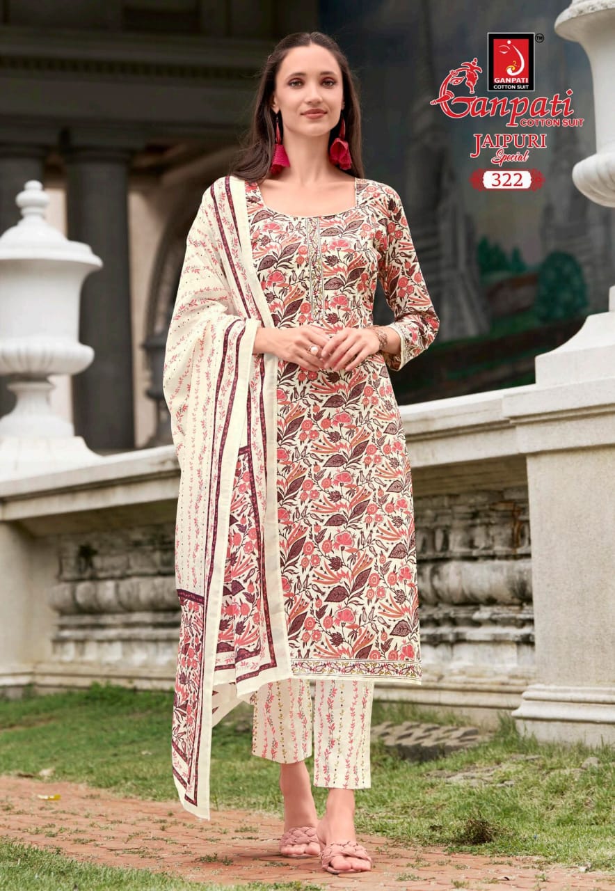 Jaipuri Vol 15 Ganpati Cotton Readymade Pant Style Suits Manufacturer Gujarat